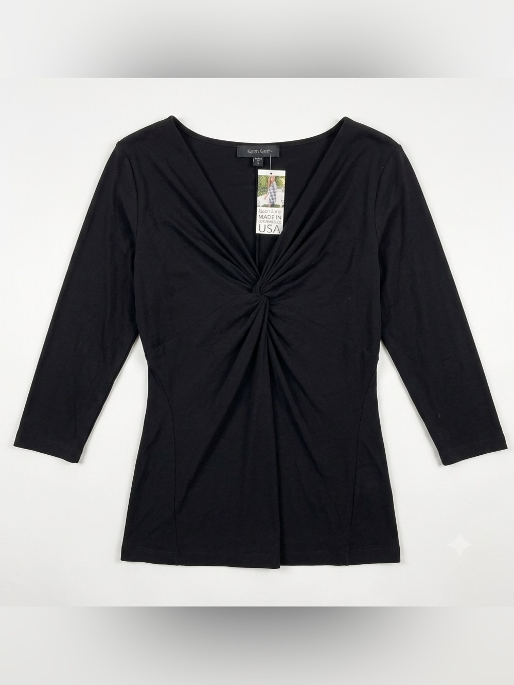 Karen Kane NWT Black Twist Front Top Sz S